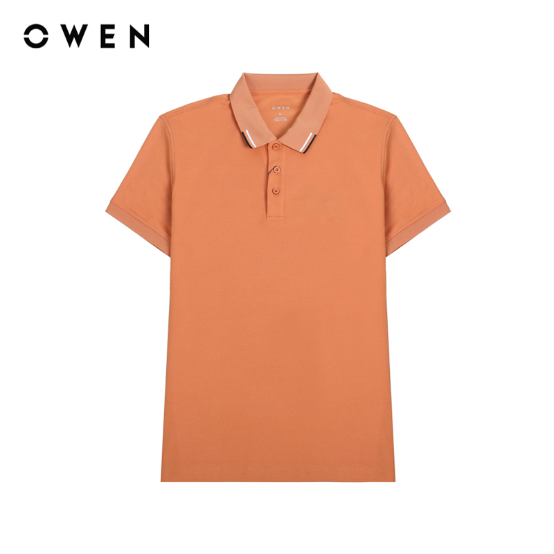 OWEN - Áo polo ngắn tay Body Fit APV221131 màu Cam chất liệu Scafe