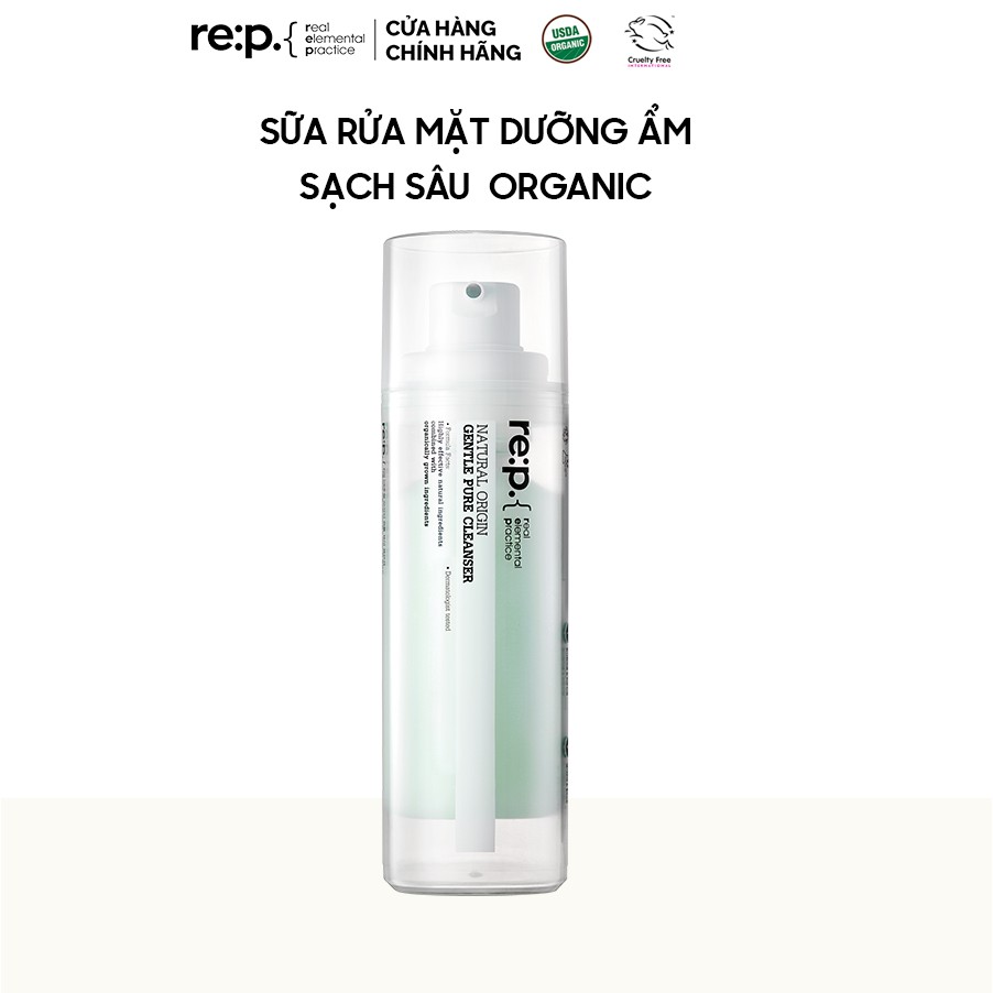 [HCM]Sữa Rửa Mặt Re:p Dưỡng Ẩm Cho Mọi Loại Da Organic 150ml Natural Origin Gentle Pure Cleanser
