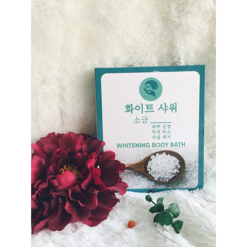 Set tắm trắng muối biển Hàn Quốc dưỡng trắng chống nắng Whitening Body Bath