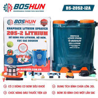 Bình Phun Thuốc Dùng Pin BOSHUN BS-20S2-12A- Bơm Đôi Siêu Khỏe Dùng Pin Lithium 12V-12AH Phun 30 Bình