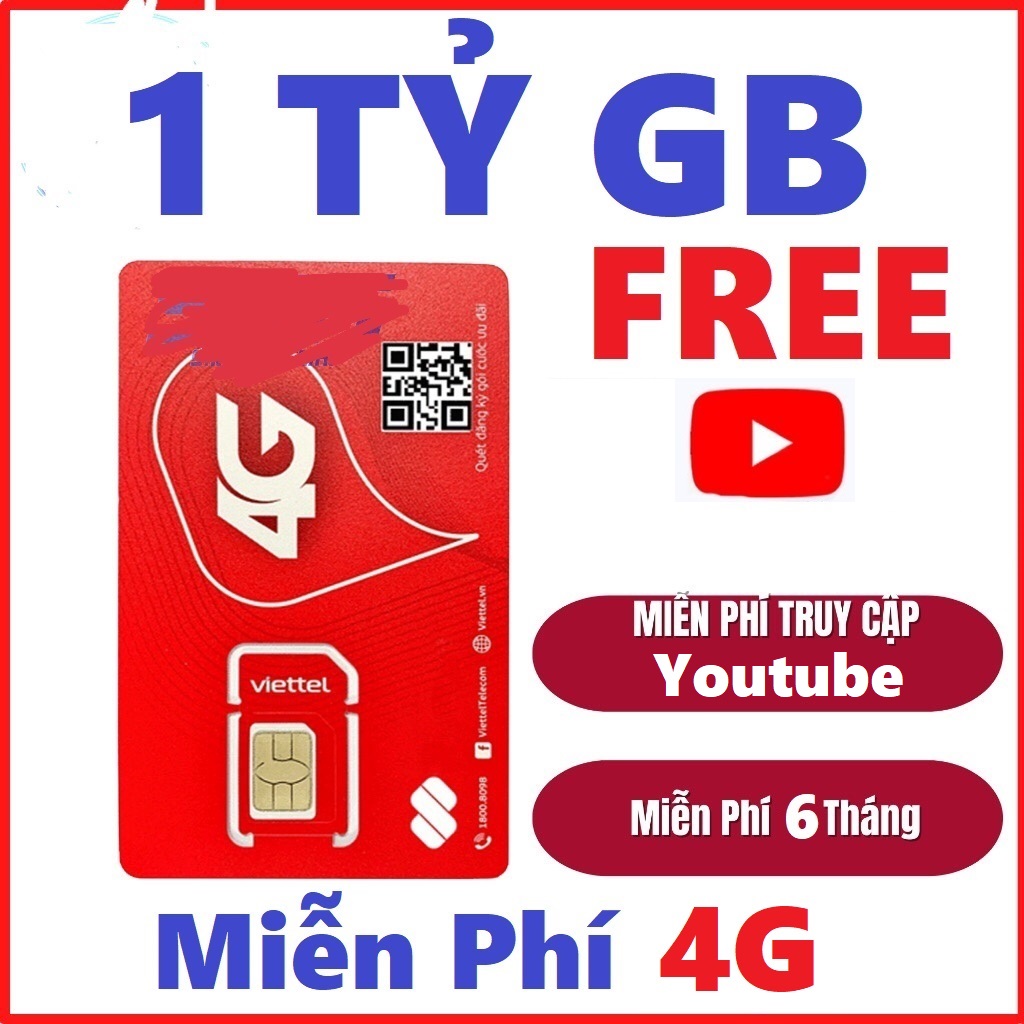 Sim 4G Viettel Trọn Gói 1 Năm Không Giới Hạn DATA Truy Cập Tốc Độ Cao Viettel  12UMAX90 / 12Umax70 /