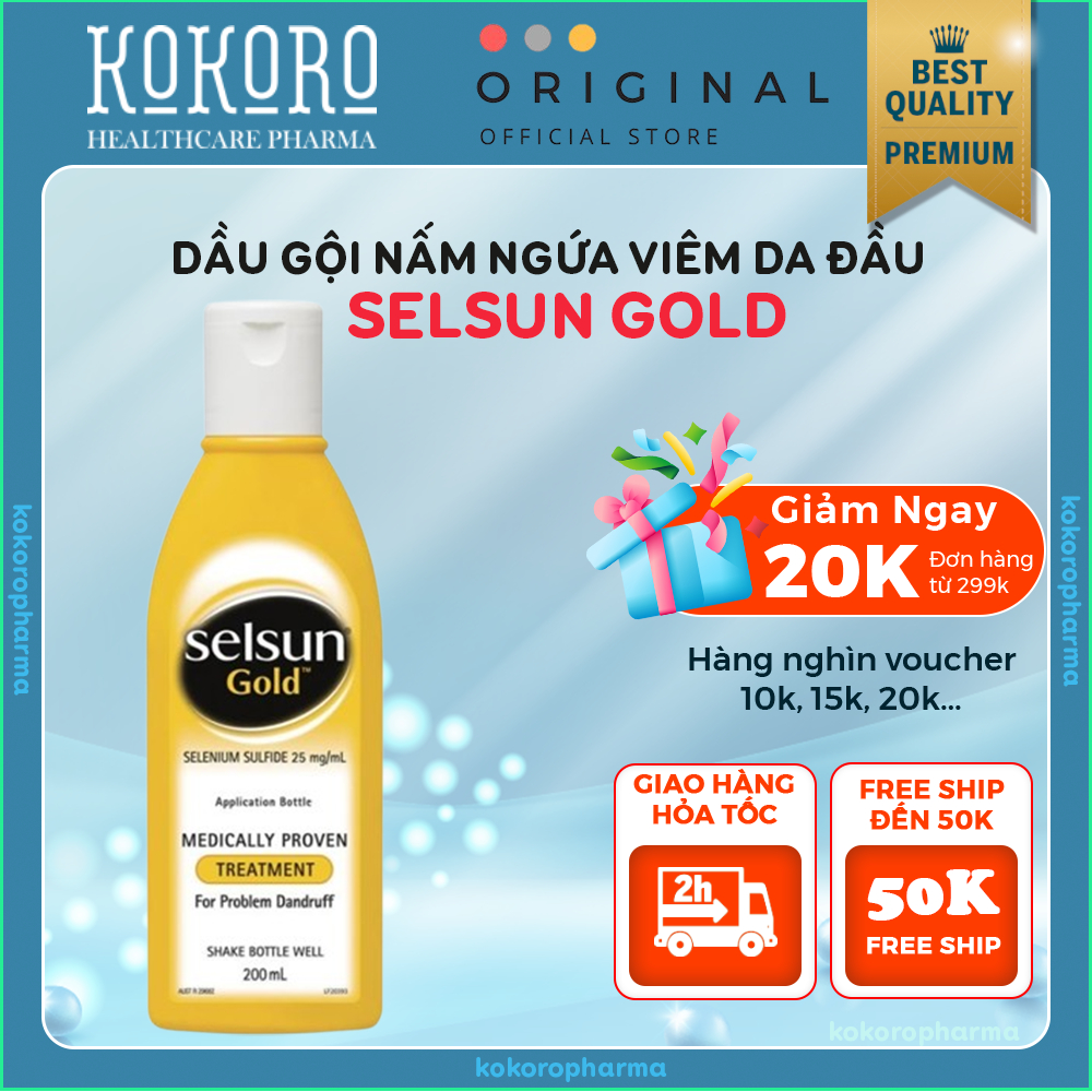 Dầu Gội Gàu Nấm Viêm Da Đầu SELSUN GOLD - Dầu Gội Thiên Nhiên SELSUN Giảm Gàu Giảm Nấm Ngứa Da Đầu