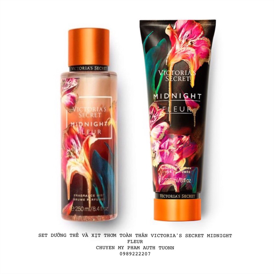 Set Dưỡng Thể Và Xịt Thơm Toàn Thân Victorias Secret Midnight Fleur Full Size