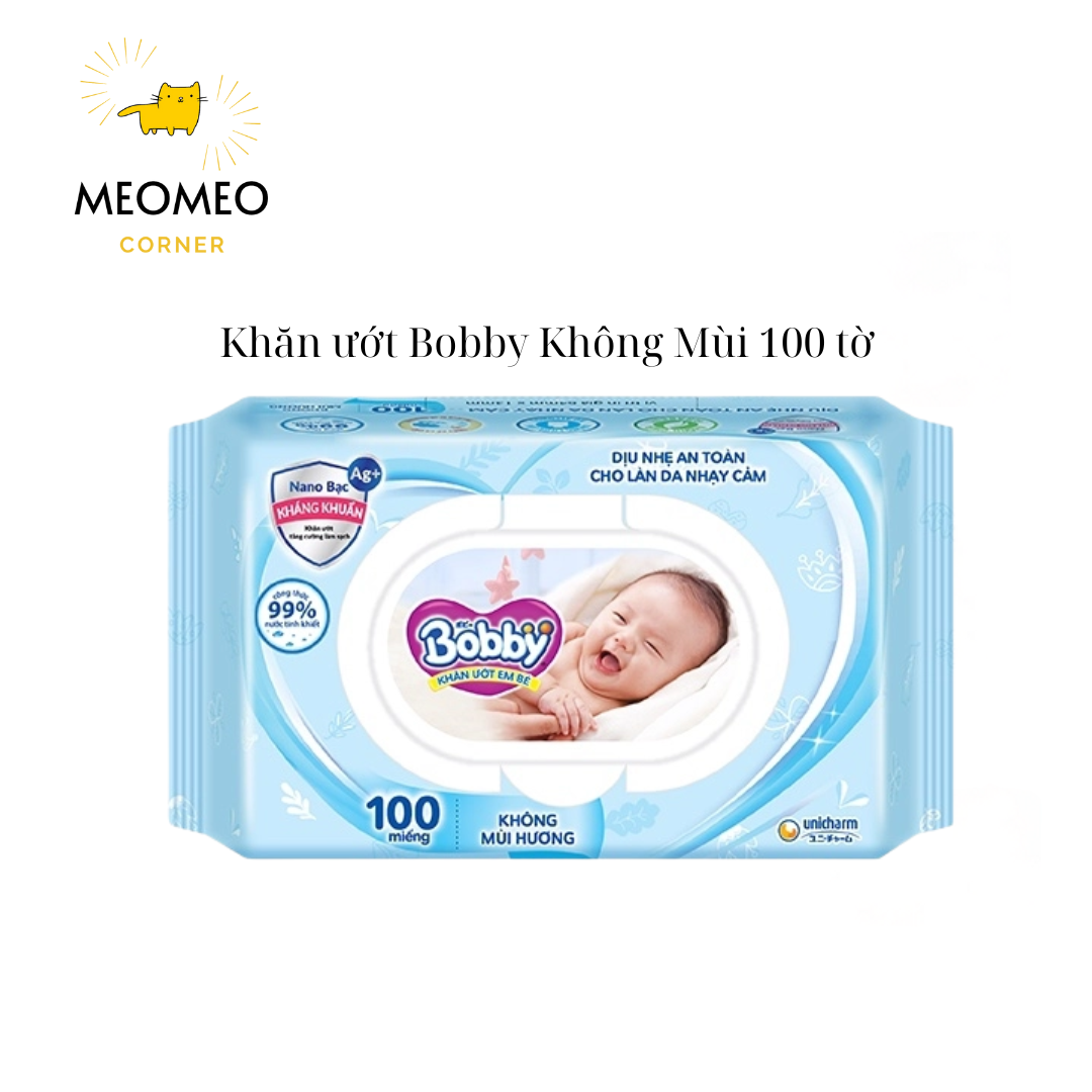 Khăn ướt Bobby không mùi & có mùi 100 tờ/32 tờ