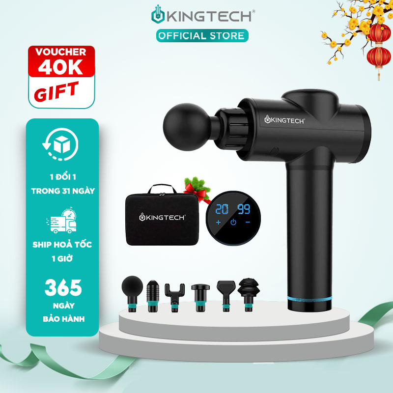 Súng Massage Cầm Tay Đa Năng Cao Cấp KINGTECH KH-720 - Máy Massage Toàn Thân 20 Cấp Độ Xoa Bóp Chuy