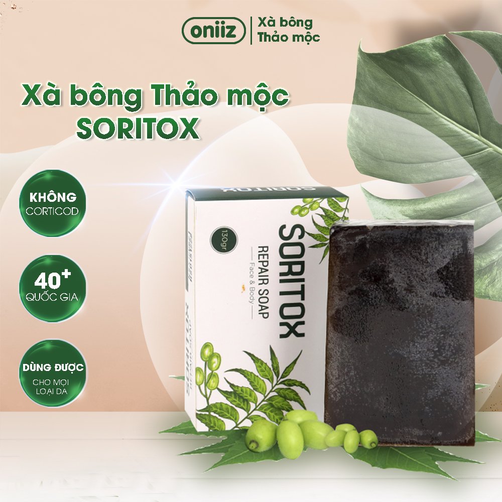 Xà Phòng Thảo Dược Soritox Soap 130Gr - Chăm Sóc Da Mờ Thâm Sạch Mụn Handmade