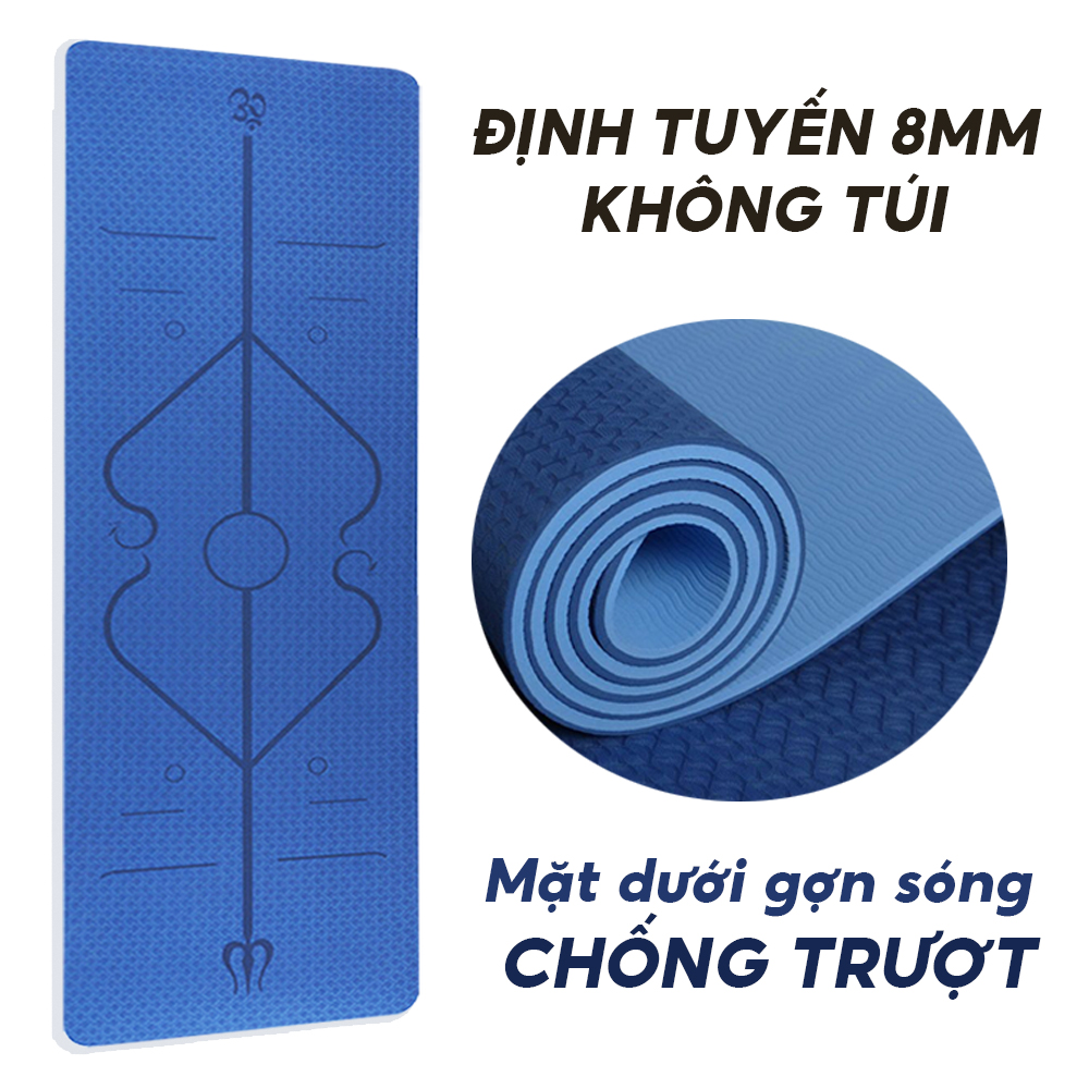 Thảm Tập Yoga Thảm Tập Thể Dục Tại Nhà 8mm Chống Trơn Trượt - Bảo Hành Lỗi 1 Đổi 1