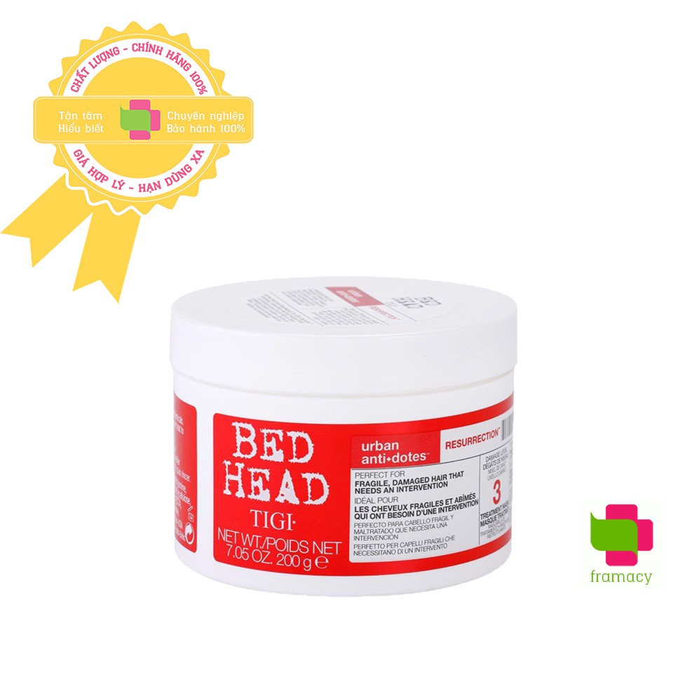 Hũ Ủ Hấp Tóc Tigi Bed Head Urban Antidotes Level 3 Anh (200G) Giúp Phục Hồi Tóc Đã Hư Tổn Cấp Độ 3