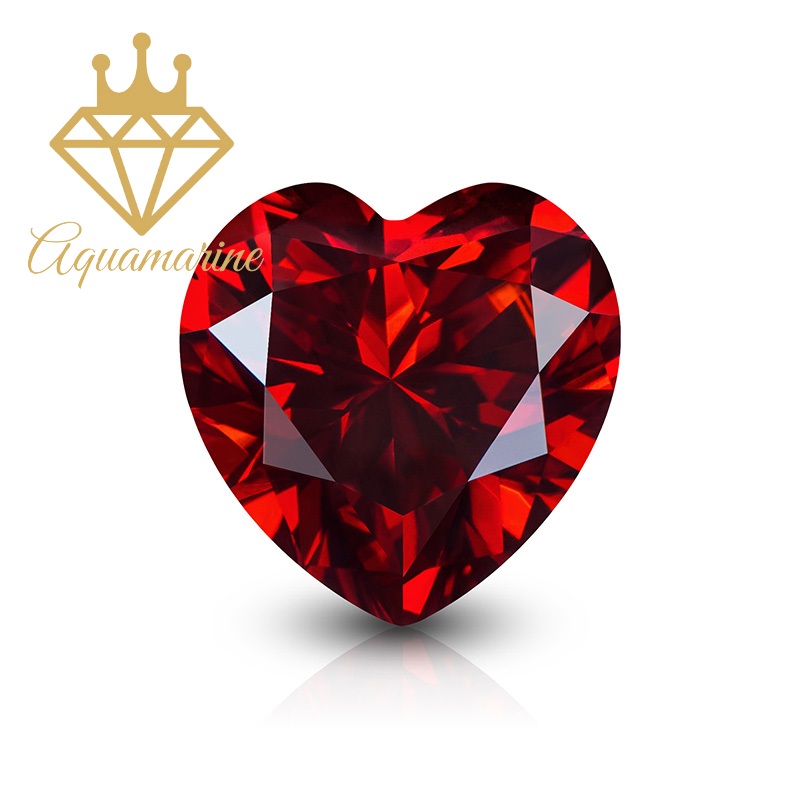 (Size 4.5 ly) Kim cương nhân tạo Moissanite giác cắt Heart màu đỏ