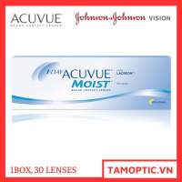 (30 lenses) Kính Áp Tròng 1-Day Acuvue Moist with LACREON UV Johnson&Johnson