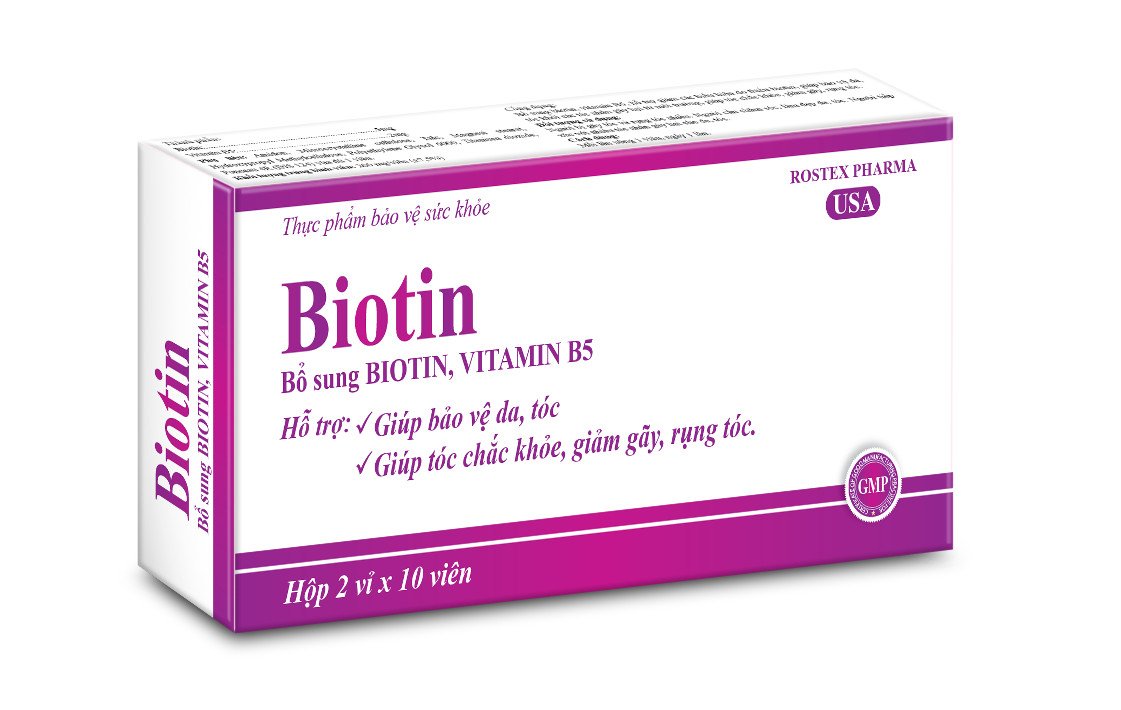 Viên Uống Biotin Vitamin B5 Chống Rụng Tóc Giảm Hói Đầu Ngừa Trứng Cá