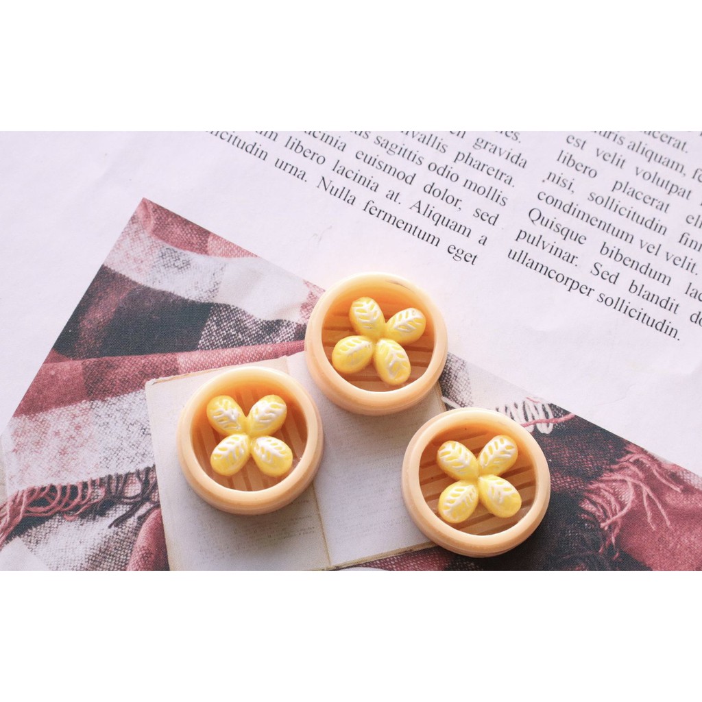 Charm (C53) slime/ Dụng Cụ Charm Trang Trí [Ko Keo & Nút] Hình Món Ăn DimSum (2.4x0.9 cm)