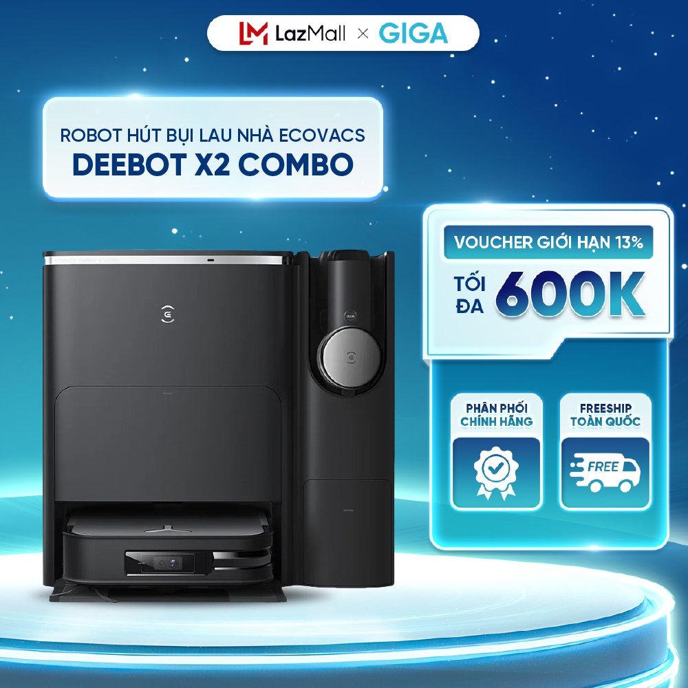 Ecovacs Deebot X2 Combo - Robot hút bụi lau nhà và máy hút bụi cầm tay