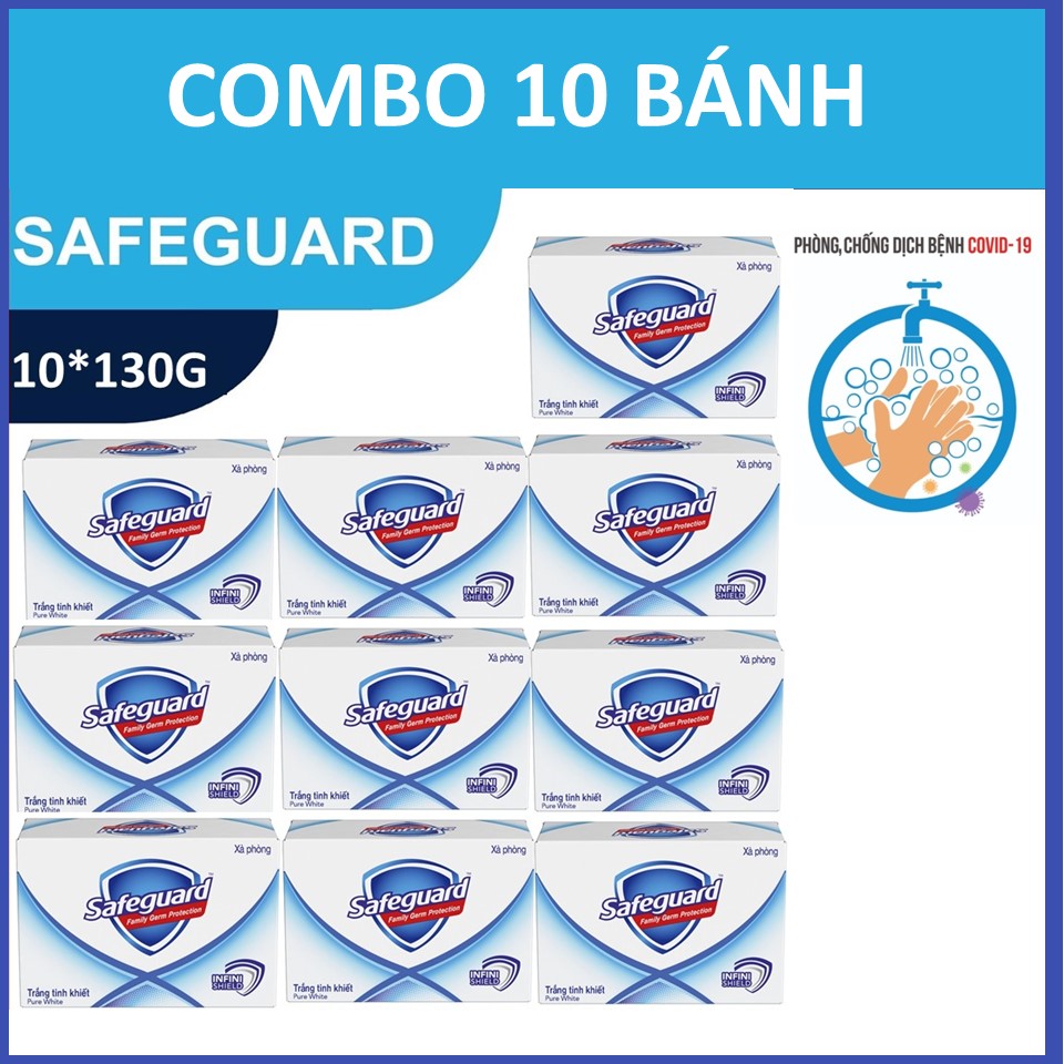 Combo 10 Bánh Safeguard Trắng 130G