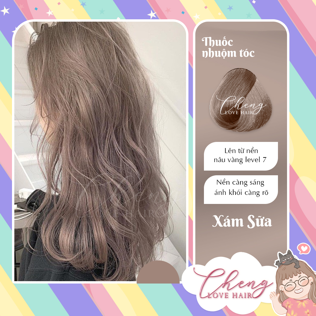 Nhuộm Tóc Màu Xám Sữa Không Cần Tẩy Tóc Lên Từ Nền Level7 Chenglovehair Chengloveshair Chenglovehairs