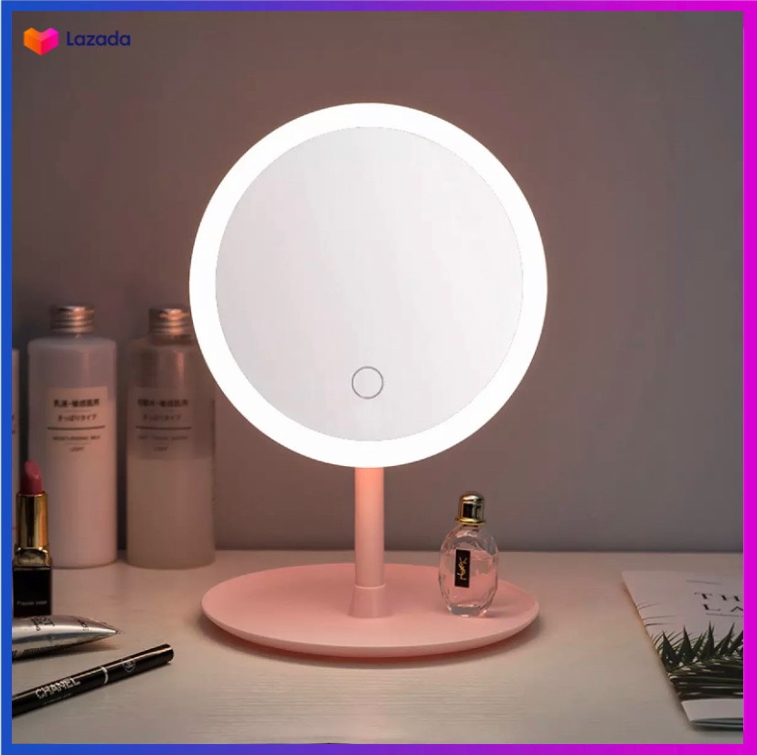 [Rẻ Vô Đối] Gương Trang Điểm Tròn Để Bàn Có Đèn Led Cảm Ứng 1 Chế Độ Ánh Sáng Sạc Điện Usb - Gương Thông Minh Có Đèn Cảm Ứng Siêu Lung Linh.