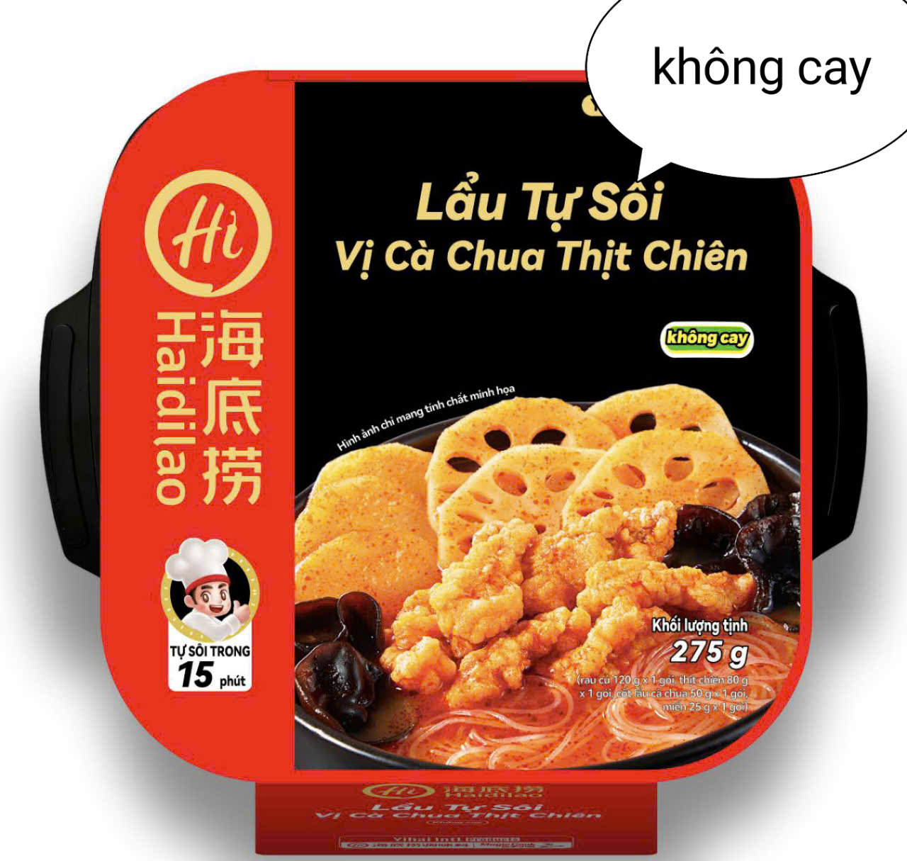 [HCM]Lẩu tự sôi HAIDILAO - Heo chiên giòn cay và không cay