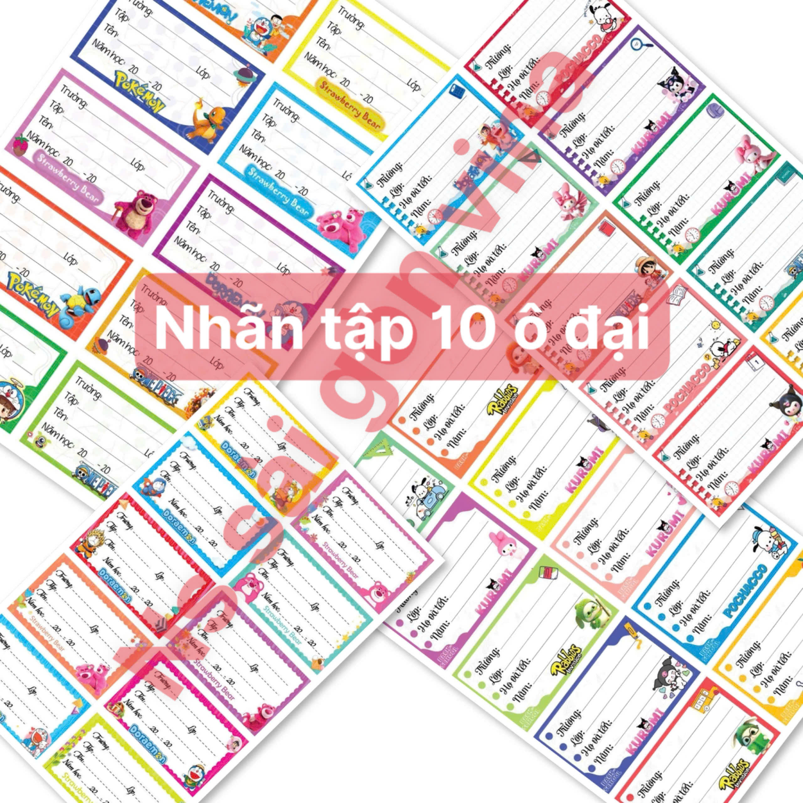Xấp 10 Tờ Bìa Bao Tập Có Lồng Kiếng Nhiều Hình Cute Dễ Thương Bao Vừa Tập 155*205mm