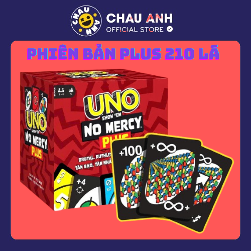 Bộ bài Uno No Mercy 165 thẻ bài cuộc chơi nâng cấp 10 luật chơi khắc nghiệt trò chơi thẻ bài Board G