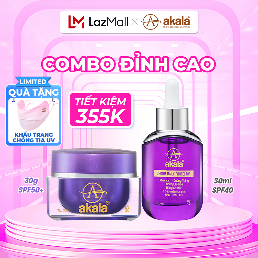 COMBO ĐỈNH CAO Serum Giảm Nám - Nâng Cơ Mặt - Tái Tạo - Căng Da + Kem Face Dưỡng Da - Chống Nắng - C