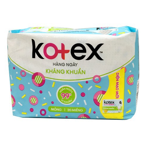 Băng Vệ Sinh Kotex Kháng Khuẩn Hàng Ngày (20 Miếng)