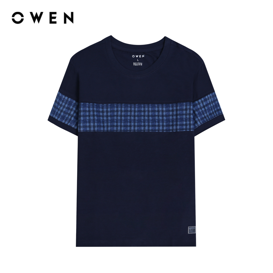 OWEN - Áo thun nam Tshirt Body Fit TSN231449 màu Navy chất liệu COTTON MODAL