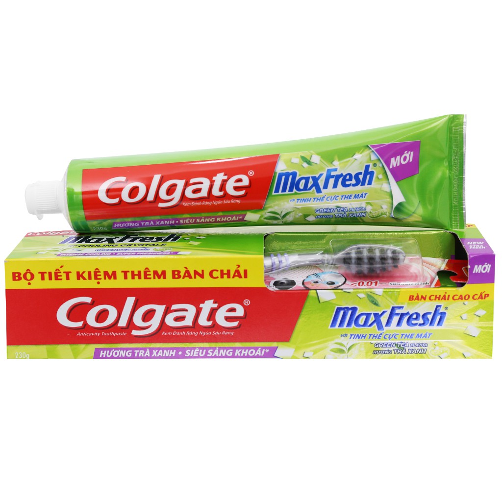 Colgate Maxfresh 230G (Tặng Bàn Chải )Hương Trà Xanh & Bạc Hà