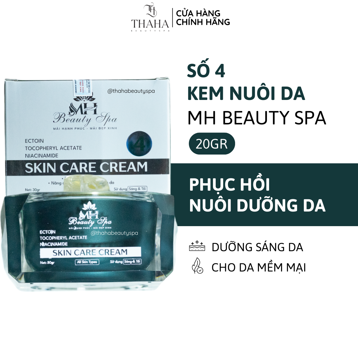 [CHÍNH HÃNG] KEM SỐ 4 NUÔI DA MH Beauty Spa 20gr Kem Nuôi Dưỡng Phục Hồi Da Số 4 Dưỡng Da Trắng Sá