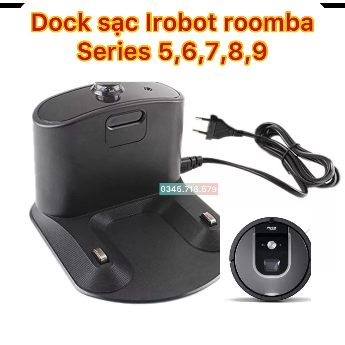 Đế sạc (BH 3 tháng)  iRobot Roomba 220VAC dùng cho các dòng robot 595 780 880 860 960 Series