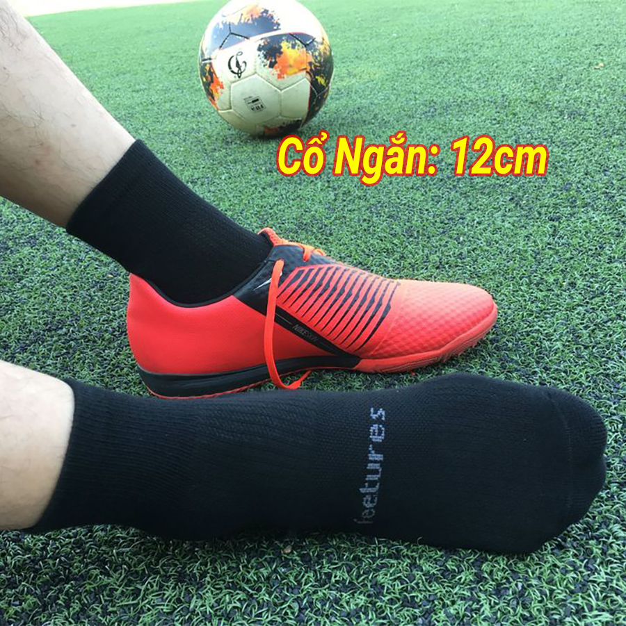 Tất thể thao Feetures vớ đá bóng loại cổ ngắn thấp 83% cotton. Hàng dệt kim xuất khẩu. Bubi - Siêu T