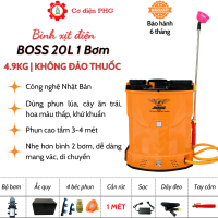 Bình phun xịt điện BOSS 20 Lít đeo lưng chế độ 1 và 2 bơm áp mạnh motor chạy êm dùng phun khử khuẩn trừ sâu và tưới nước Bảo hành 6 tháng