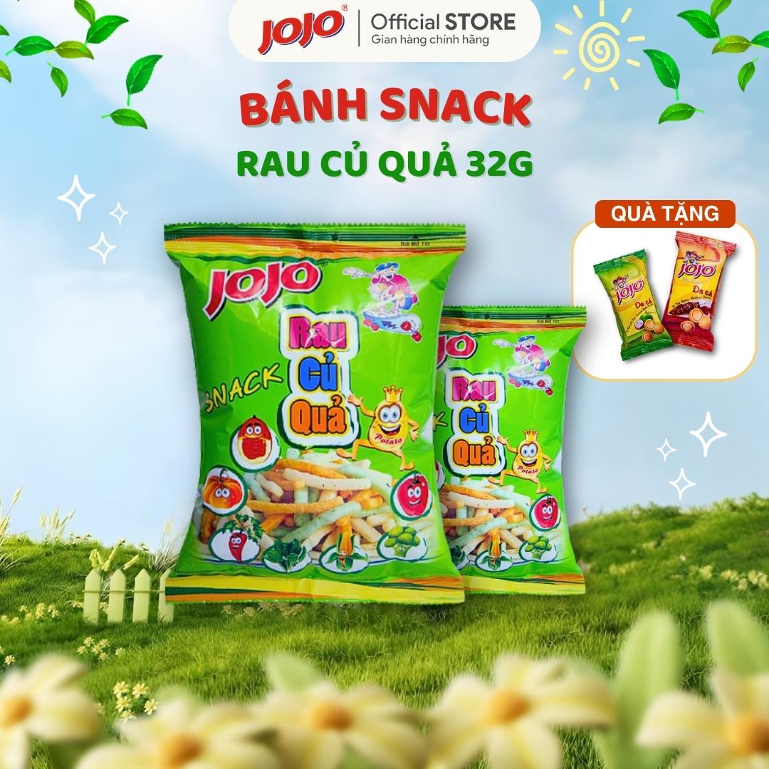 Snack JOJO Vị Rau Củ Quả Loại 32G (Tặng Đậu 30G)