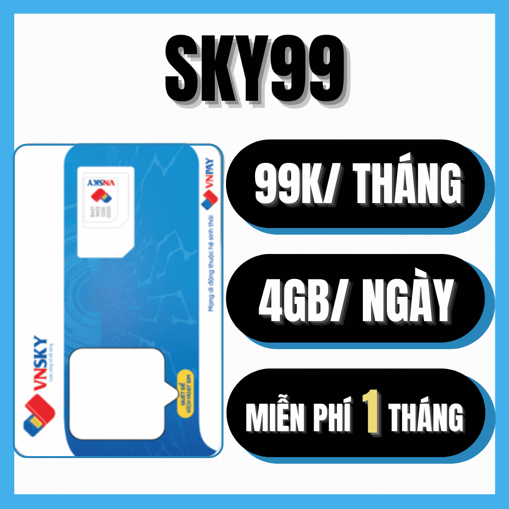 ( BEST DEAL ) Sim SKY99 Mobifone 4G Miễn Phí Data Tốc Độ Cao 4GB/Ngày Tặng Thêm Gọi Nội Mạng 500 Phú