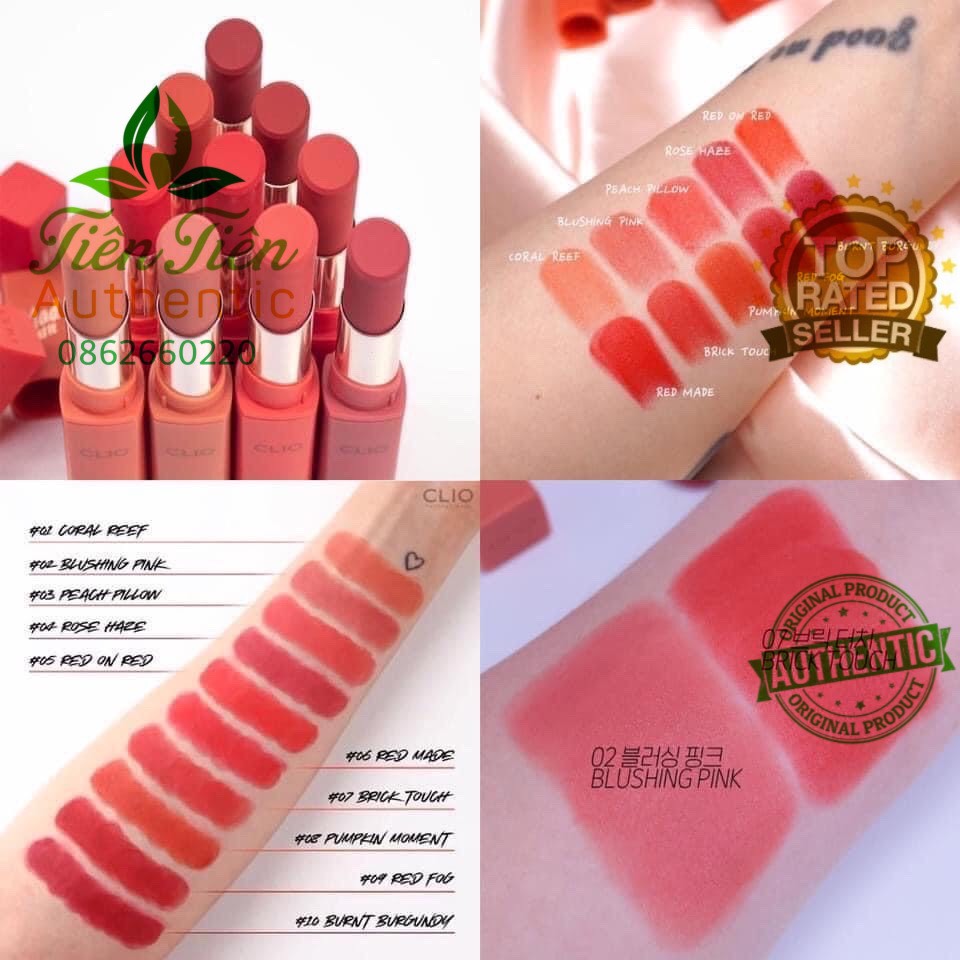 Son Thỏi Mad Matte Stain Lips Clio 33G Các Màu Mới Nhất Siêu Hot