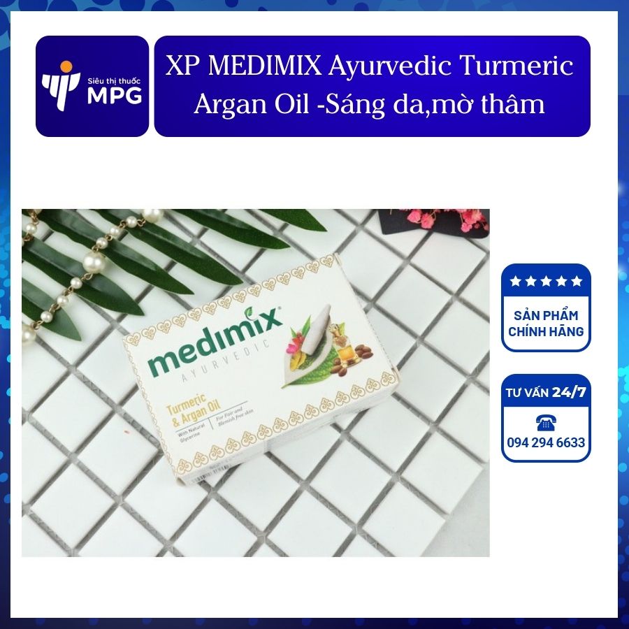 Xà Phòng Medimix Ayurvedic Turmeric Argan Oil – Sáng Da Giảm Thâm - 125G