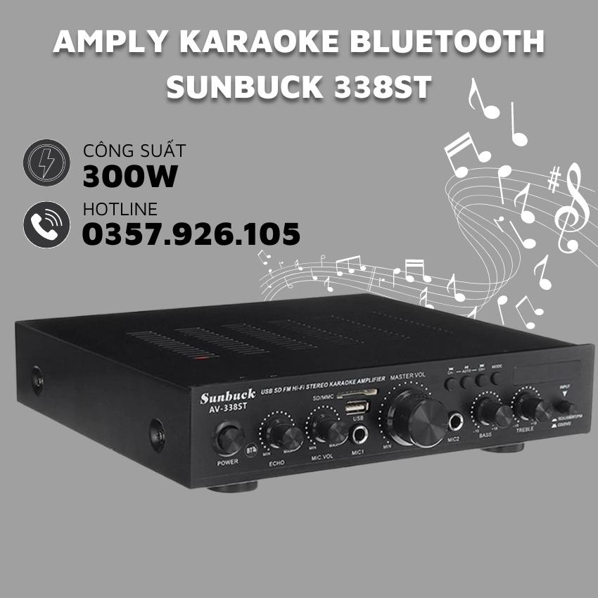 Âm ly karaoke bluetooth Sunbuck AV-338ST âm ly hát karaoke gia đình công suất khủng 300W hỗ trợ 5 kê