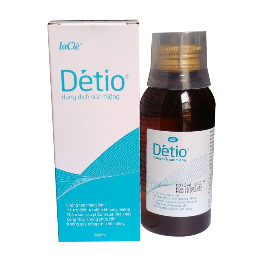 Dung Dịch Súc Miệng Pháp Détio Chứa Chất Sát Khuẩn Họng Cực Mạnh Chlorhexidine Vệ Sinh Răng Miệng Hàng Ngày Dành Cho Người Hay Mắc Viêm Đường Hô Hấp Trên Như Viêm Họng Ho (01 Hộp X 200Ml)