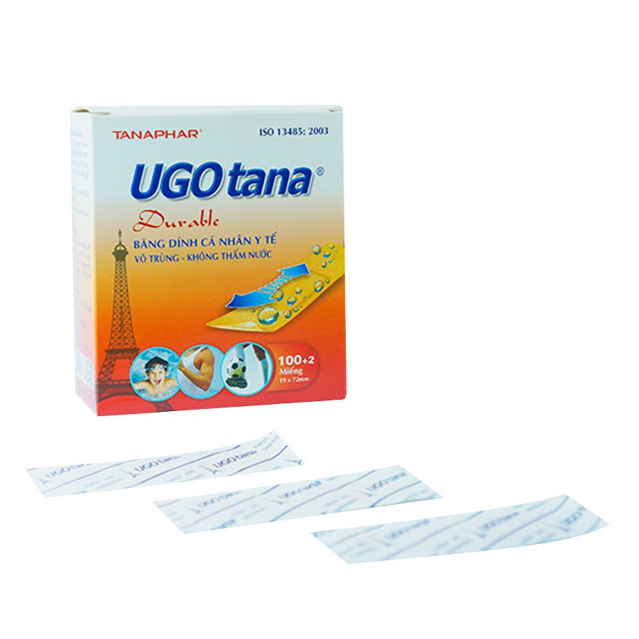 Hộp băng dính cá nhân y tế UGOTANA 19x72mm tiện dụng khi sử dụng giúp sơ cứu vết thương nhanh chóng an toàn cho sức khỏe