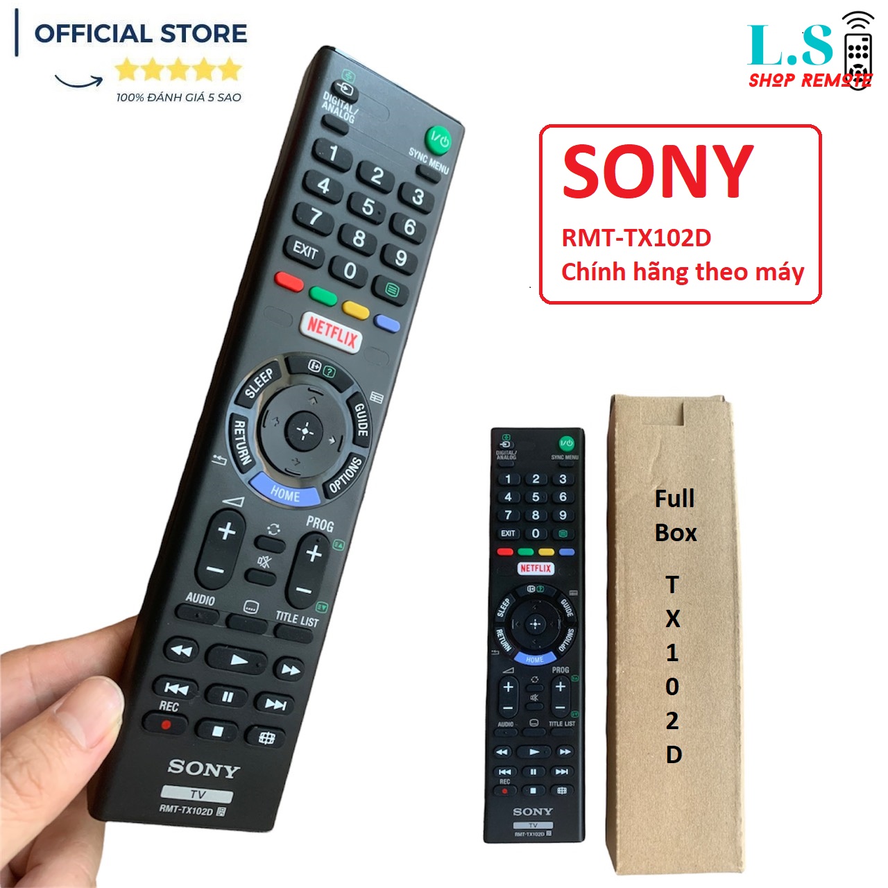 Điều khiển tivi Sony RMT-TX102D chính hãng có hộp remote sony tivi Smart/Led/Lcd Bravia mót tv sony 