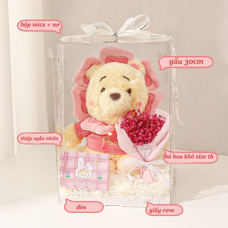 Set quà tặng sinh nhật Valentine Noel ngày lễ cho nam và nữ có gấu bông gấu dâu losto ý nghĩa - HAUN