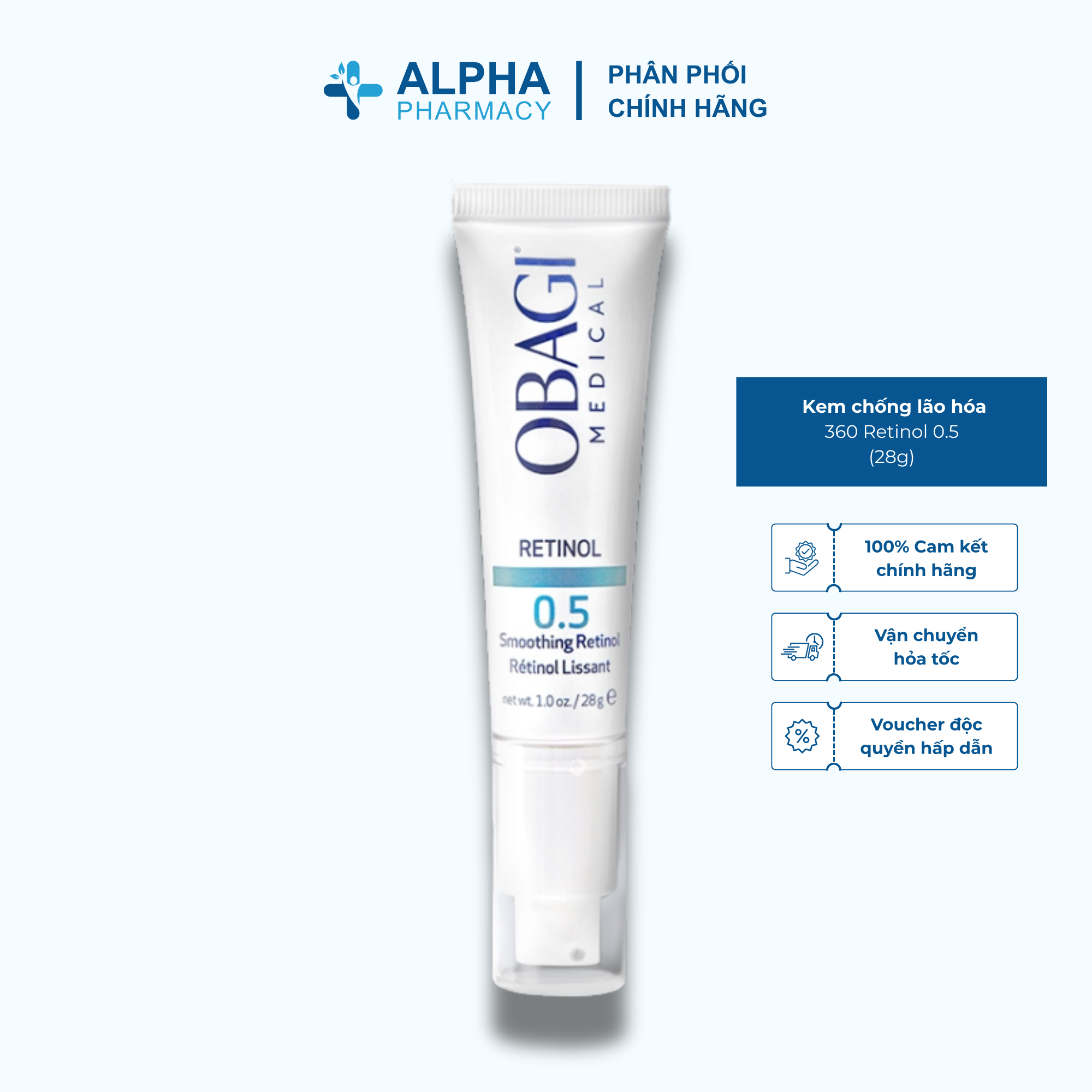 Kem Chống Lão Hóa & Tái Tạo Da Obagi 360 Retinol 0.5 - 28g