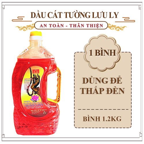 Dầu Cát Tường Lưu Ly Thắp Đèn 1.2kg - 1.8Lít - Hàng Mã Thiên Lộc