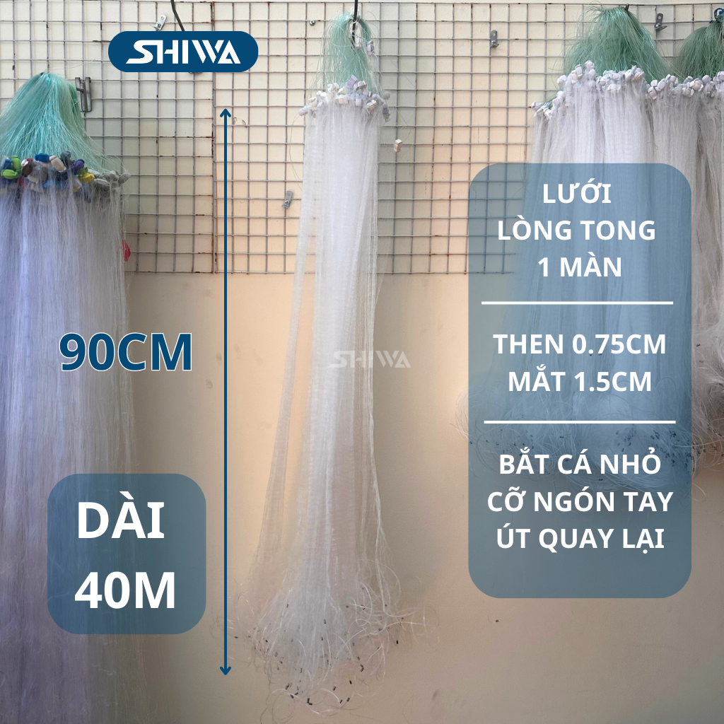 Lưới Đánh Cá Lòng Tong Lưới Bắt Cá Nhỏ Tôm Tép Dài 40m - Lưới Giăng Cá Mương Ao Hồ Sông Suối Đồ Câu 