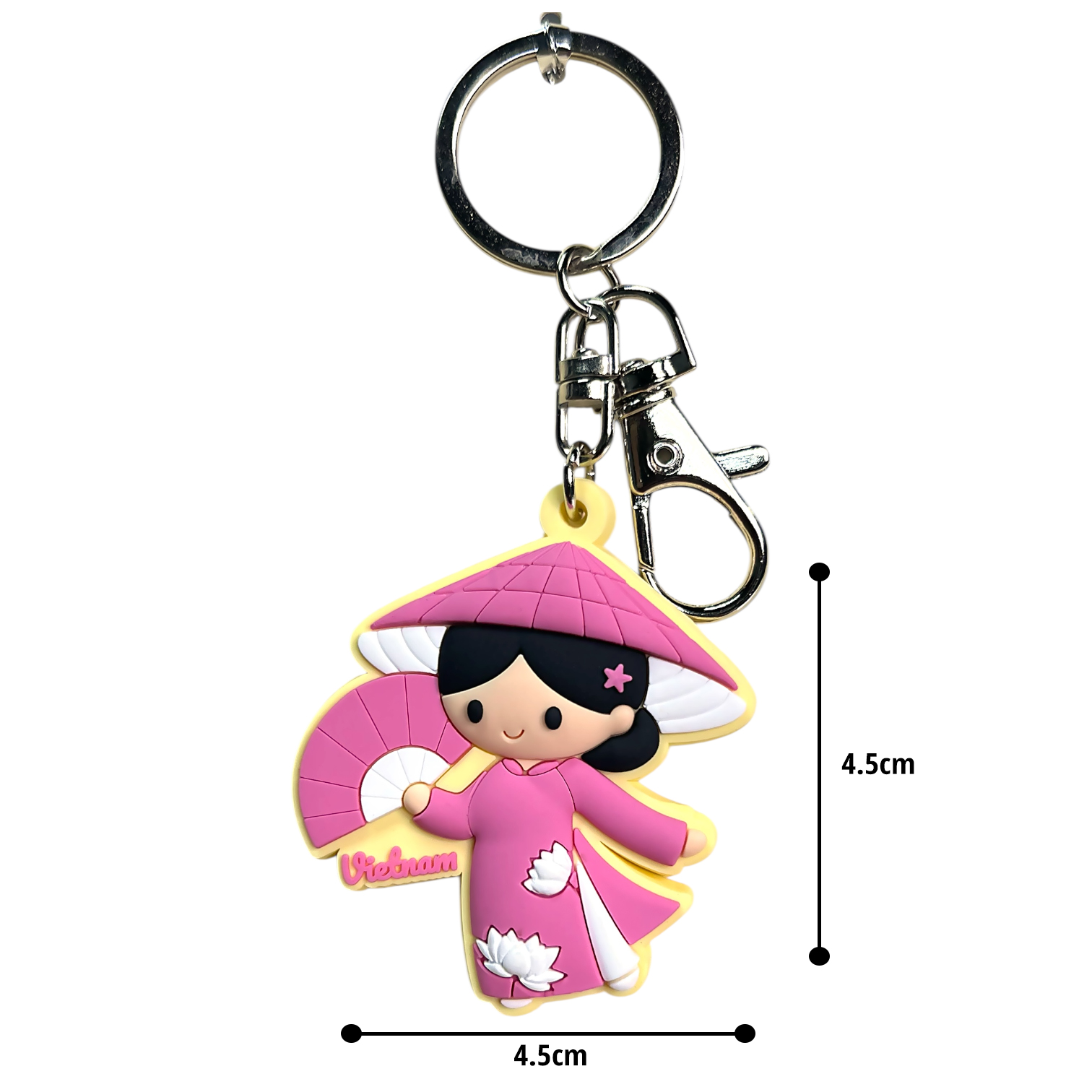 Móc khóa lưu niệm Việt Nam hình con người Việt Nam Cô gái Áo dài Hoa sen Xe Máy kèm móc cài lobster tiện dụng Quà lưu niệm Saigonir