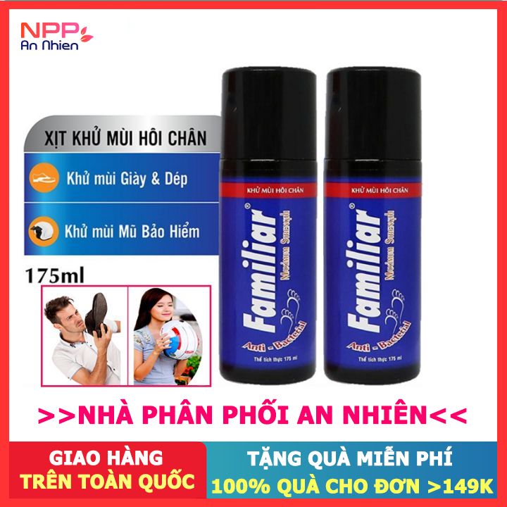 Combo 2 Chai Xịt Khử Mùi Hôi Chân & Nón Bảo Hiểm Familiar 175Ml - Npp An Nhiên