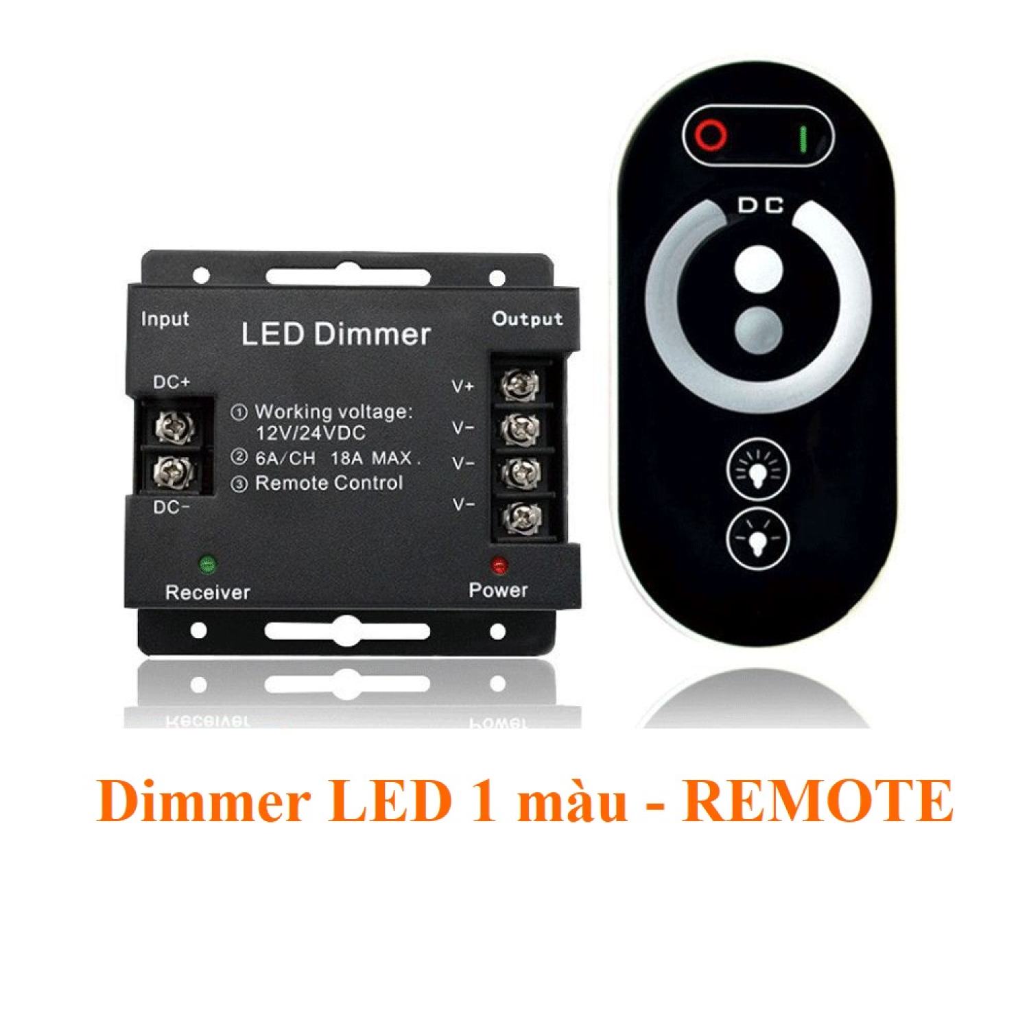 Dimmer dimmer 12V dimmer 24V chiết áp điều chỉnh điện áp bằng Remote một màu