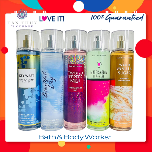 [Đủ Mùi] Xịt Thơm Toàn Thân Bath And Body Works 236Ml - Body Mist Key Westbeautiful Daytwist Peppermintwatermelon