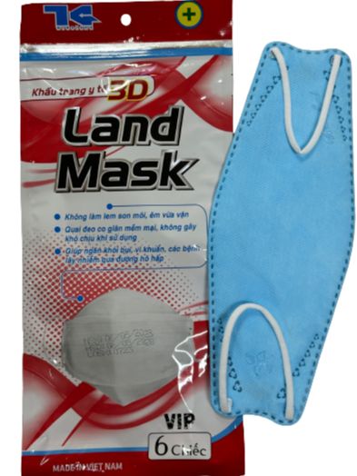 Set 10 túi (60 Chiếc) khẩu trang y tế 3D Land Mask Kf94 người lớn đầy đủ màu sắc