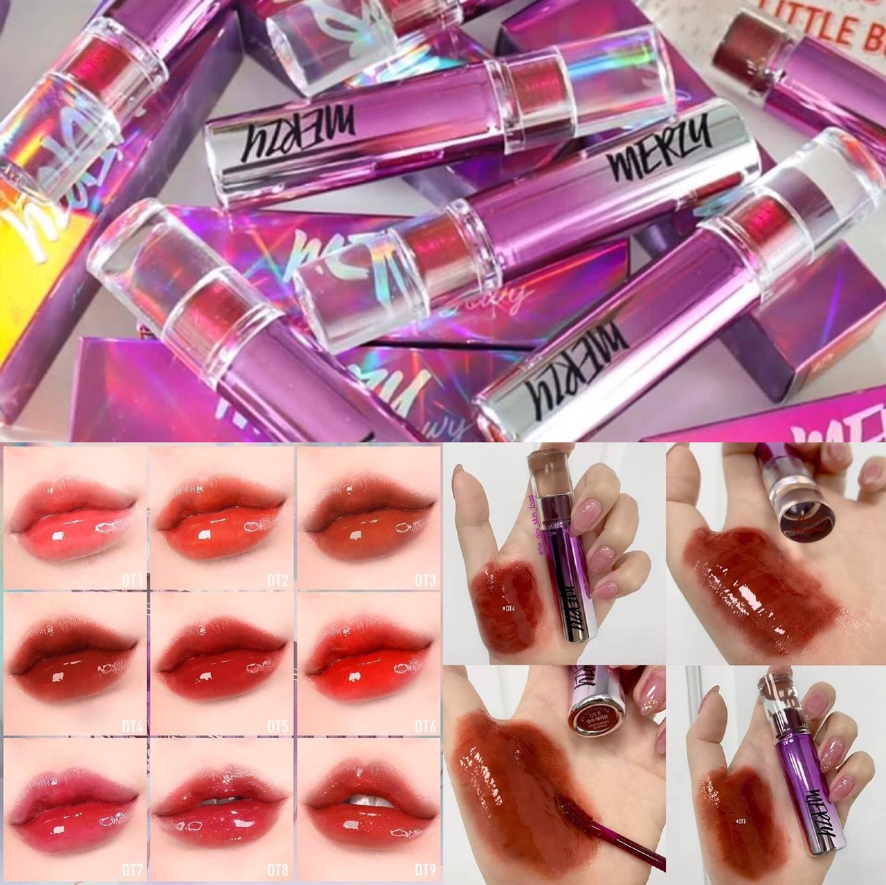 [HCM]Son Tint Bóng Siêu Lì Cho Đôi Môi Căng Mọng Merzy Aurora Dewy Tint 5.5g