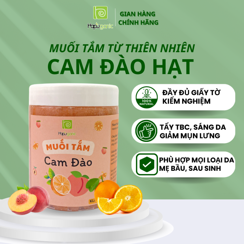 Muối Tắm Từ Thiên Nhiên Có Hạt Sáng Da Tẩy Da Chết Bath Salt Scrub Hapuganic 400g